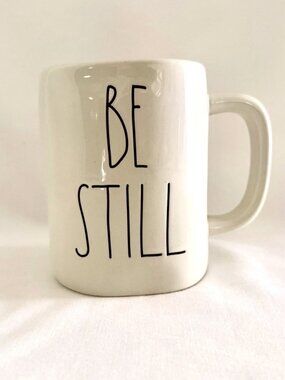 Rae Dunn Be Still Mug White Artisan Collection Farmhouse 16 oz Coffee Cup